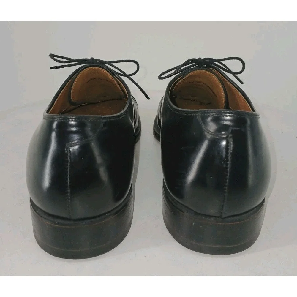 Johnston & Murphy Mens Leather Handcrafted Black Cap Toe Dress Shoes SZ 9.5 C134